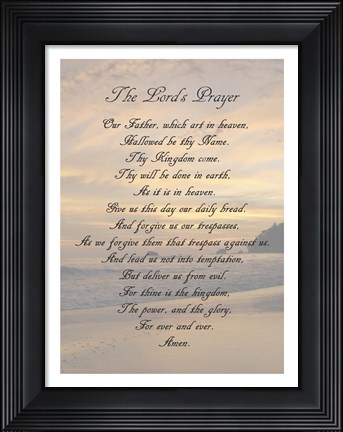 Framed Lord&#39;s Prayer - Sunset Print