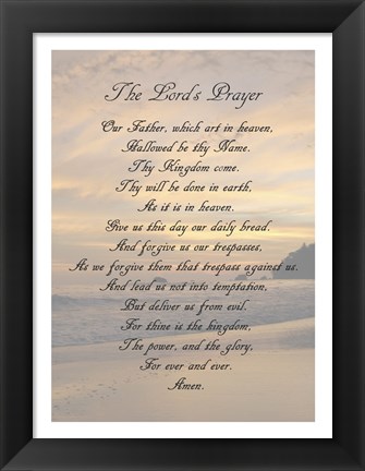 Framed Lord&#39;s Prayer - Sunset Print