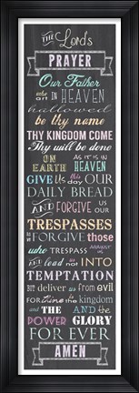 Framed Lord&#39;s Prayer - Chalkboard Print