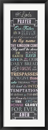 Framed Lord&#39;s Prayer - Chalkboard Print