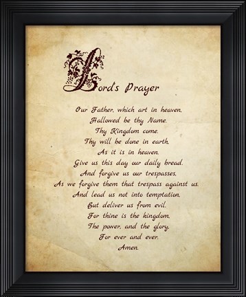 Framed Lord&#39;s Prayer Print