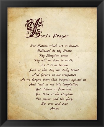 Framed Lord&#39;s Prayer Print