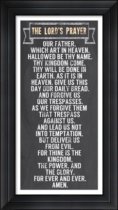 Framed Lord&#39;s Prayer - Chalkboard Style Print