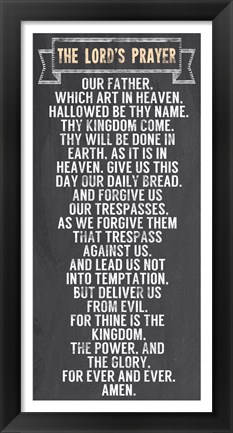 Framed Lord&#39;s Prayer - Chalkboard Style Print