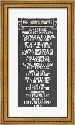 Framed Lord&#39;s Prayer - Chalkboard Style Print