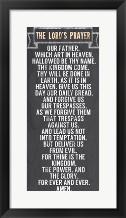 Framed Lord&#39;s Prayer - Chalkboard Style Print