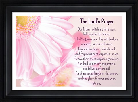 Framed Lord&#39;s Prayer - Floral Print