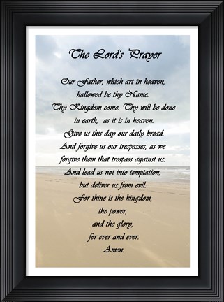 Framed Lord&#39;s Prayer - Beach Print