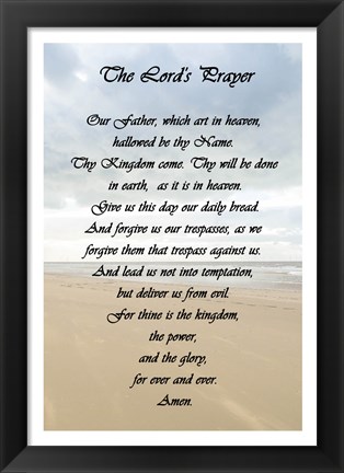 Framed Lord&#39;s Prayer - Beach Print