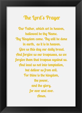 Framed Lord&#39;s Prayer - Gold Print