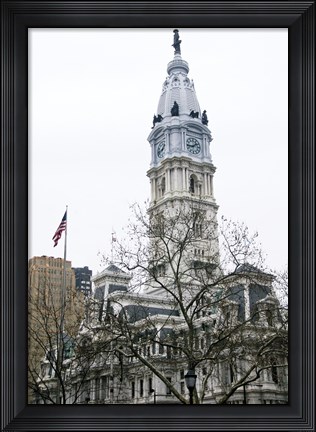 Framed City Hall (flag) (Color) Print