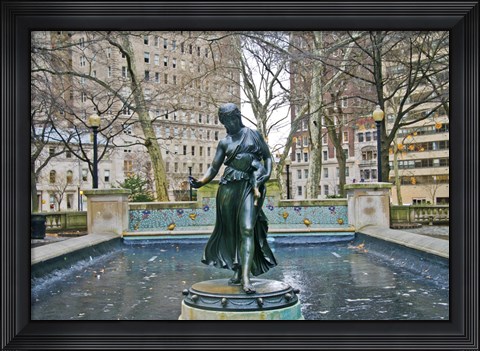 Framed Fountain I (Color) Print