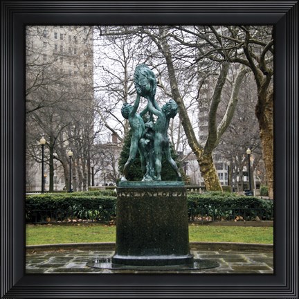 Framed Fountain II (Color) Print