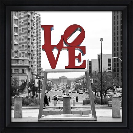 Framed LOVE (Black, White, Red) Print