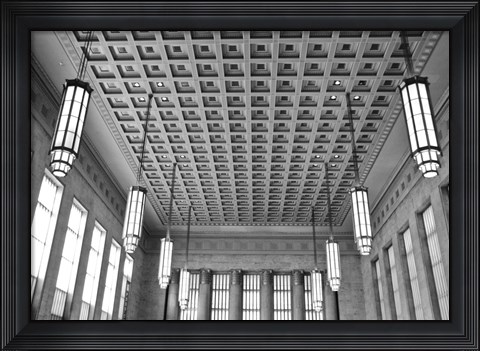 Framed Train Station Detail (b/w) Print