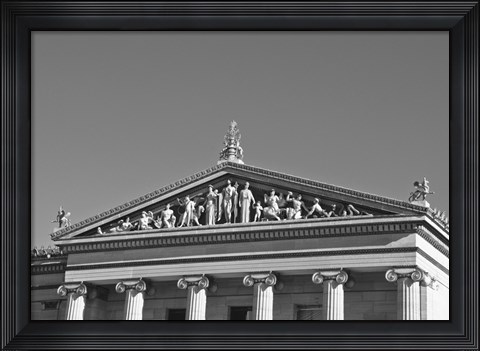 Framed Philadelphia Museum (pediment I) (b/w) Print