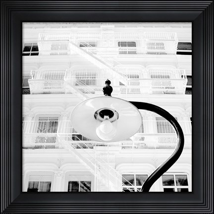 Framed White Facade (B&amp;W) Print
