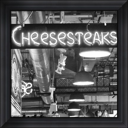 Framed Cheesesteaks  (b/w) Print