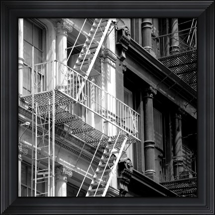 Framed Fire Escape (b/w) Print