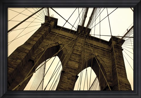 Framed Brooklyn Bridge II (sepia) Print