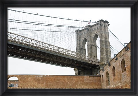 Framed Brooklyn Bridge (brick walls) Print