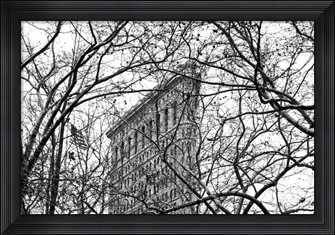 Framed Veiled Flatiron Building (b/w) Print