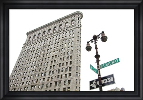 Framed Flatiron Building with Lamp Print