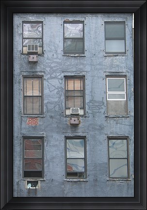 Framed Blue Building Print