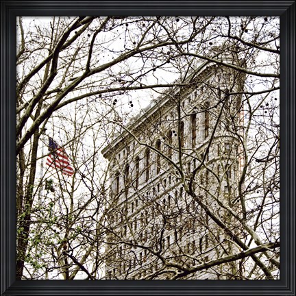 Framed Veiled Flatiron Building (detail) Print