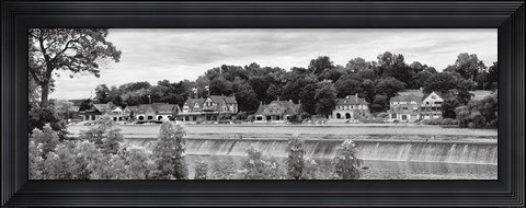 Framed Boathouse Row (b/w) Print