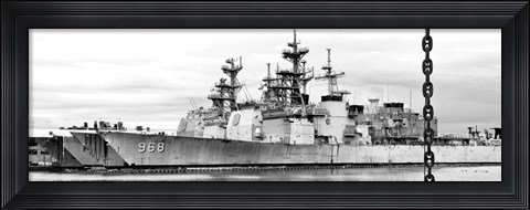 Framed Ship and Chain (b/w) Print