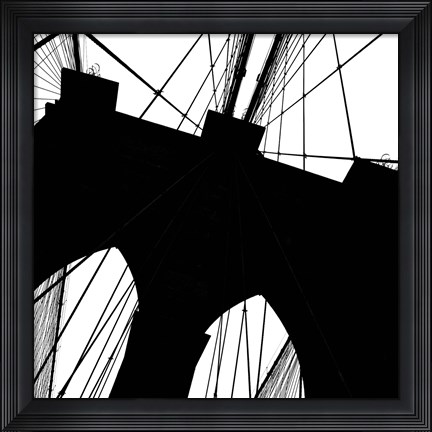 Framed Brooklyn Bridge Silhouette (detail) Print