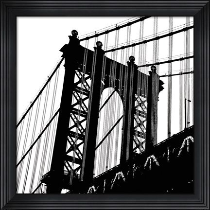 Framed Manhattan Bridge Silhouette (detail) Print