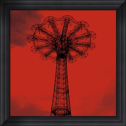 Framed Red Parachute Jump Print