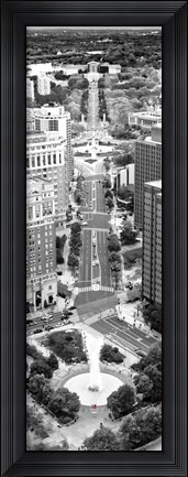 Framed Benjamin Franklin Parkway (aerial) (b/w) Print