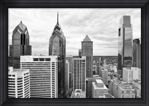 Framed Philly Skyline (b/w) Print