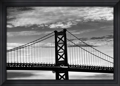 Framed Benjamin Franklin Bridge (b/w) Print