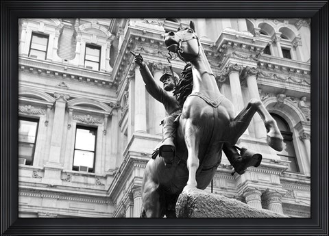 Framed Horse and Rider (b/w) Print
