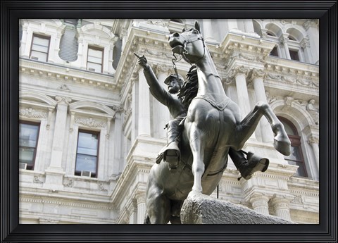 Framed Horse and Rider Print