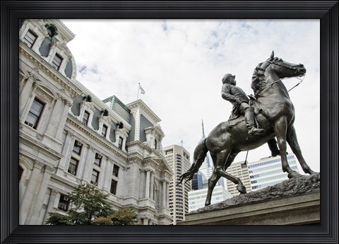 Framed City Hall Sculpture (horse) Print