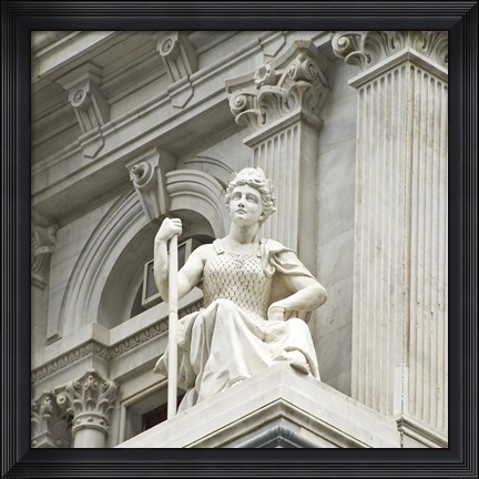 Framed City Hall Sculpture (woman) Print