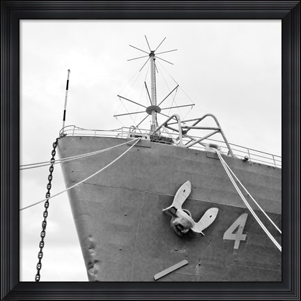 Framed Ship Bow (b/w) Print