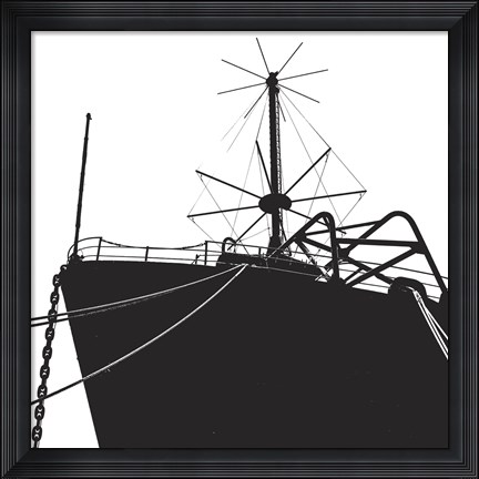 Framed Ship Bow (silhouette) Print