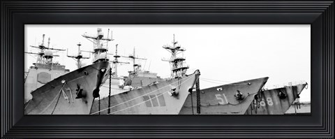 Framed Four Ships (b/w) Print