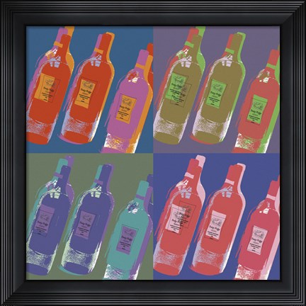 Framed Wine Bottles Print