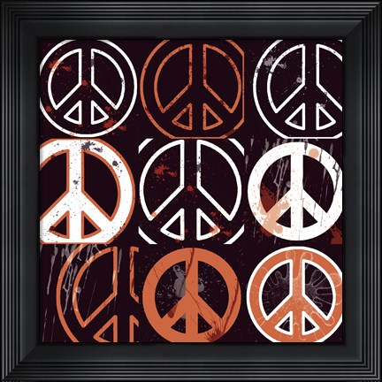 Framed Peace Mantra (Orange) Print