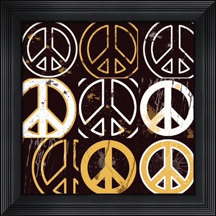 Framed Peace Mantra (Yellow) Print