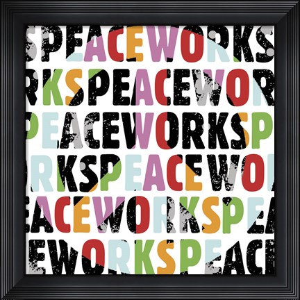 Framed Peace Works (White) Print