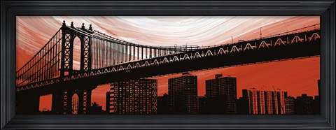 Framed Manhattan Bridge Aura Print