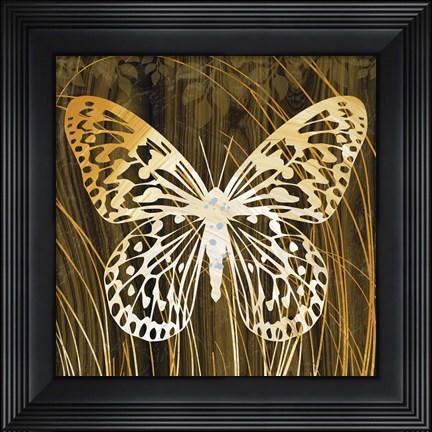 Framed Butterflies &amp; Leaves II Print